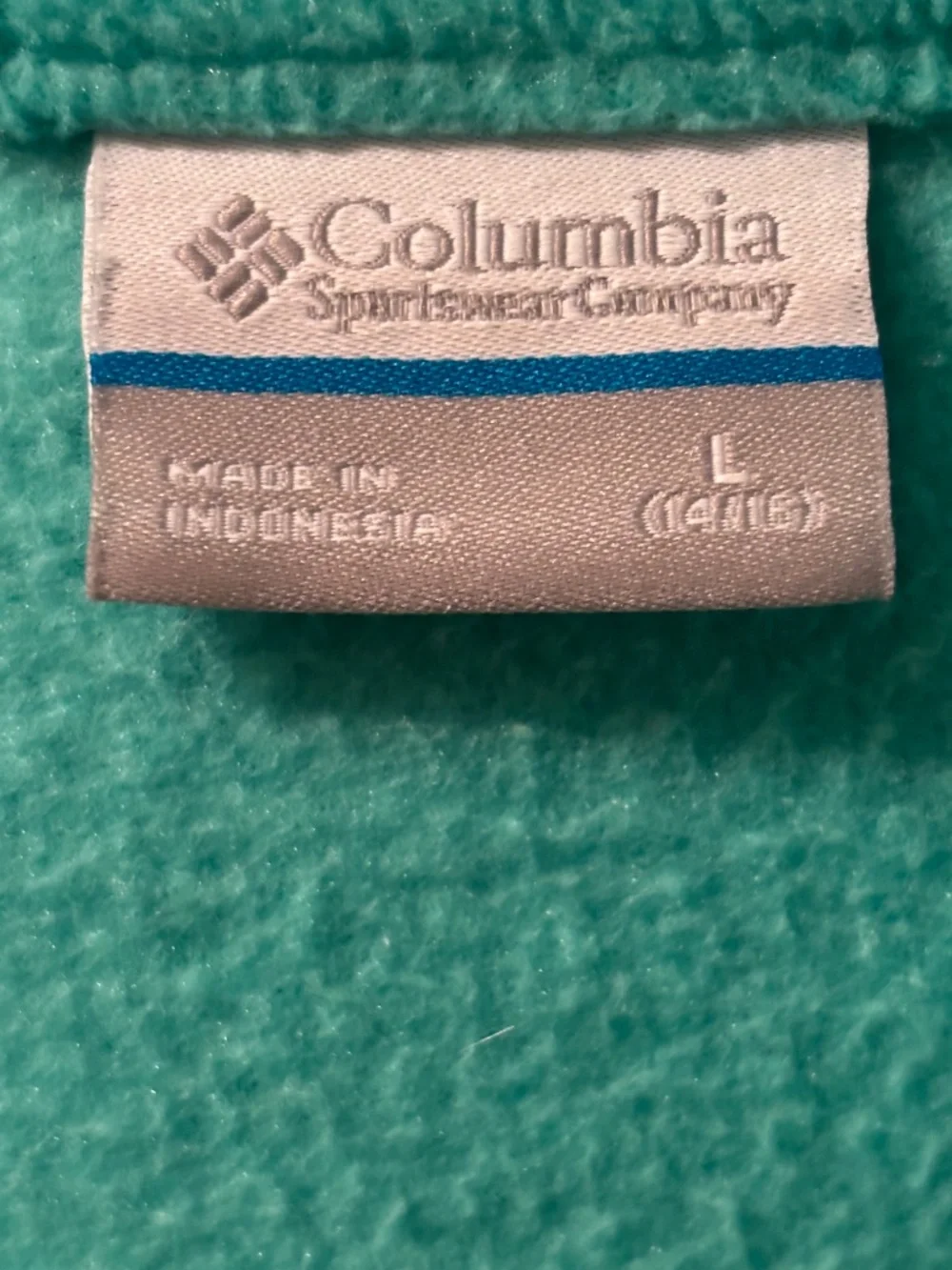 Columbia Fleece Teal Jacket Full Zip Size L 14/16 Youth